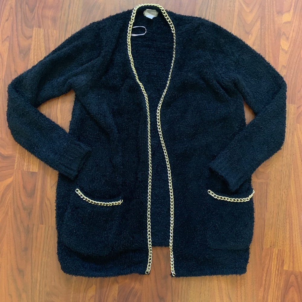 ❤️3 for $10 Forever21 Fuzzy Gold Chain Cardigan